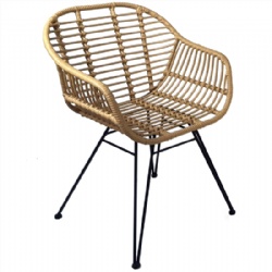 Steel rattan chair